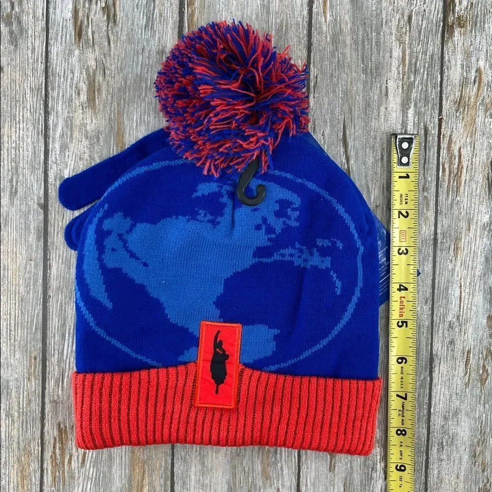 Boys Superman Beanie Hat & Glove Set Winter